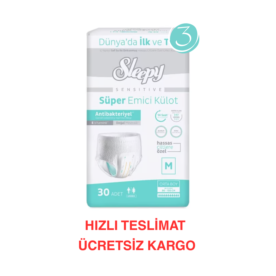 Sleepy Hasta Bezi Yetişkin Emici Külot M Beden 30x3 90 Adet