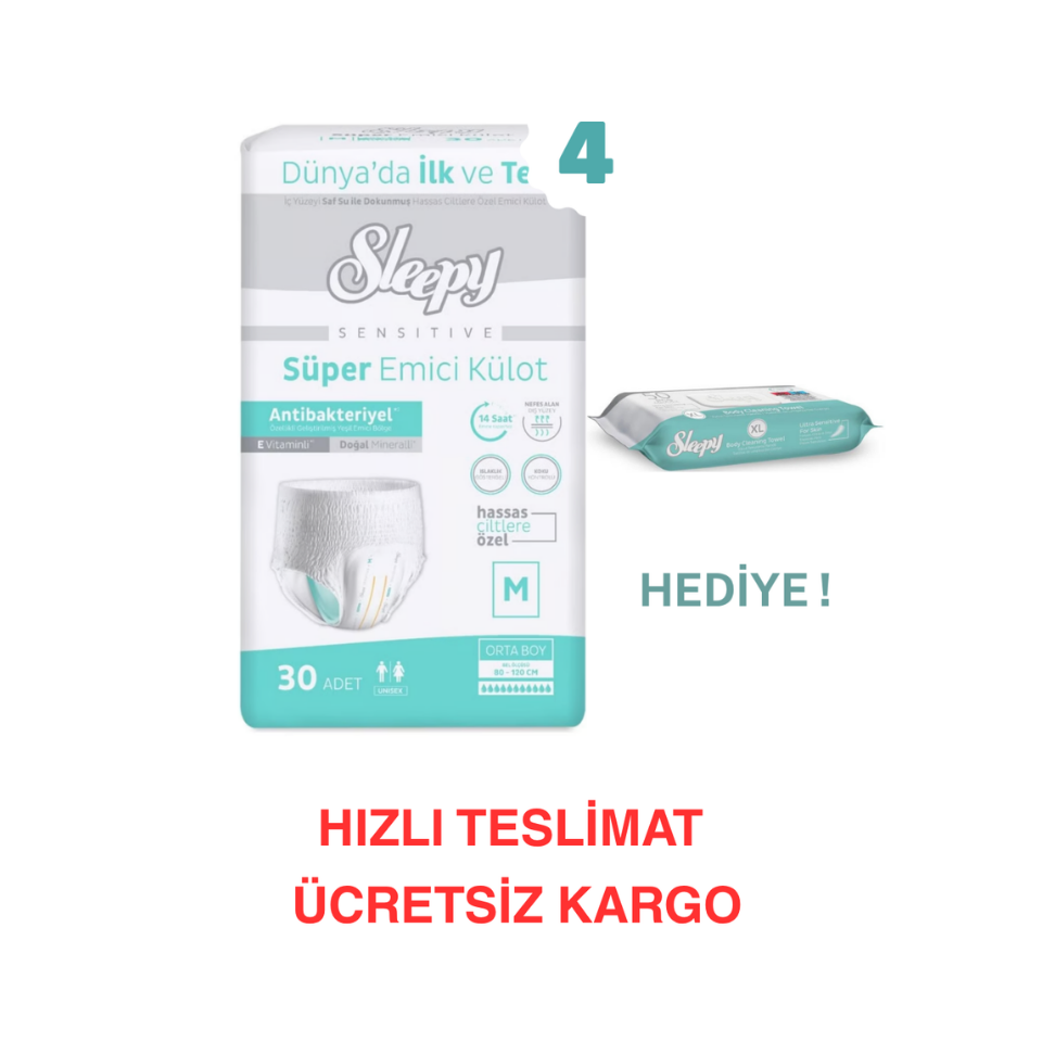 Sleepy Hasta Bezi Yetişkin Emici Külot M Beden 30x4 120 Adet