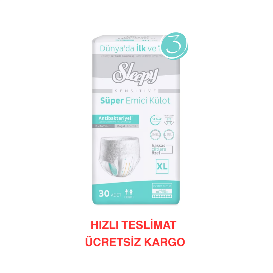 Sleepy Hasta Bezi Yetişkin Emici Külot Xl Beden 30x3 90 Adet