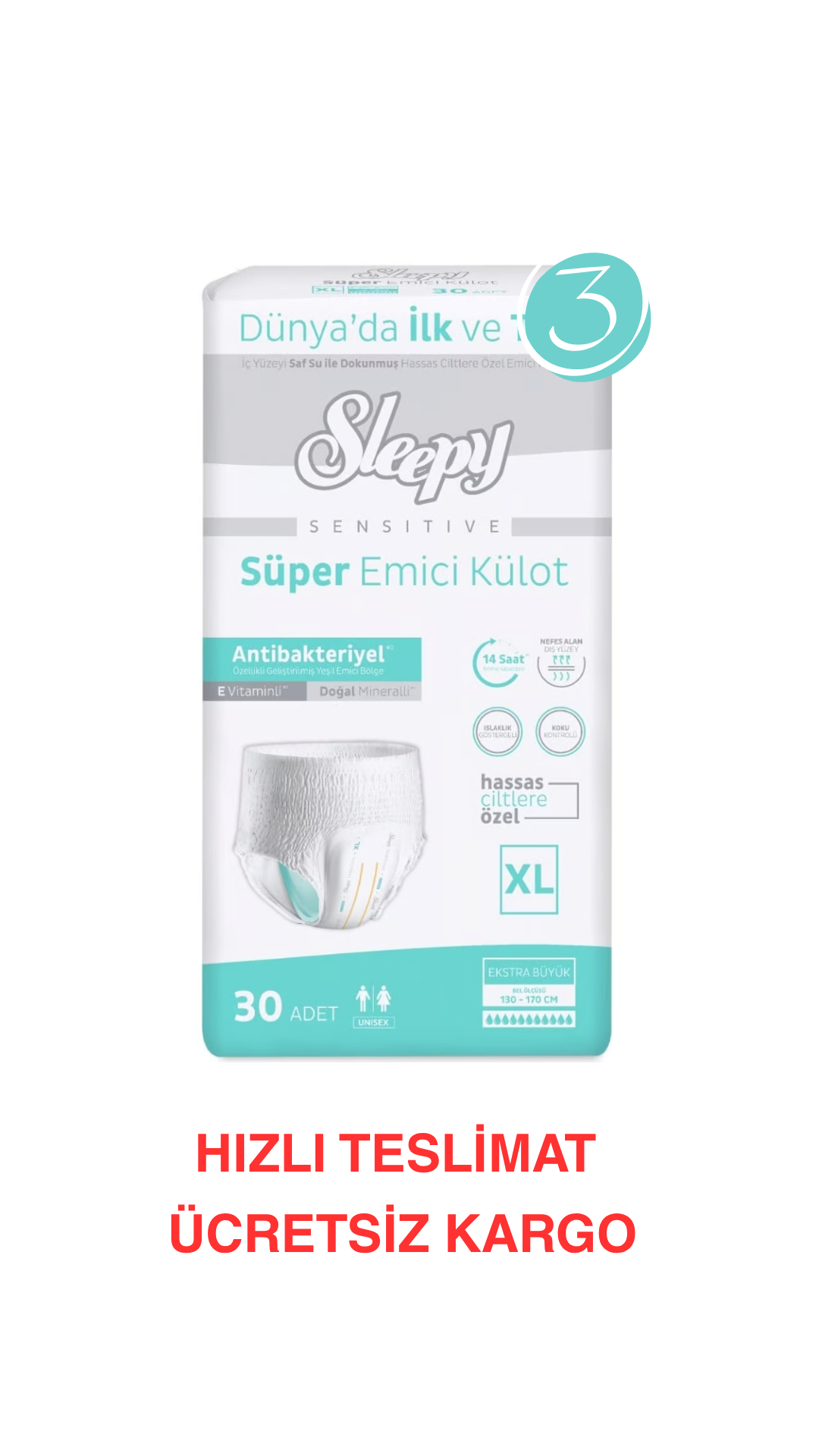 Sleepy Hasta Bezi Yetişkin Emici Külot Xl Beden 30x3 90 Adet