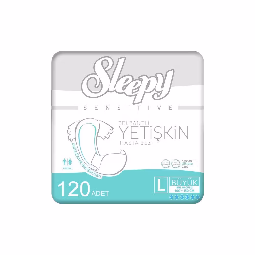 Sleepy Yetişkin Hasta Bezi Bel Bantlı L - Large - Büyük 120 Adet (4pk*30)