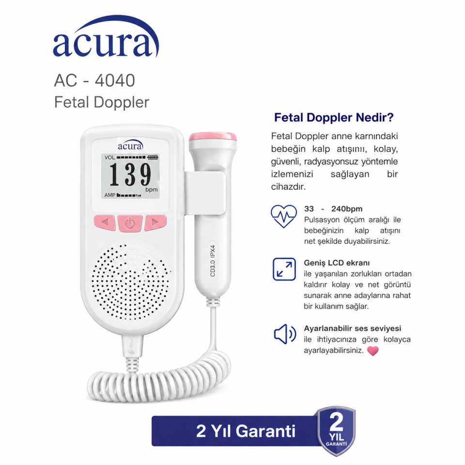 Acura AC-4040 Fetal Doppler