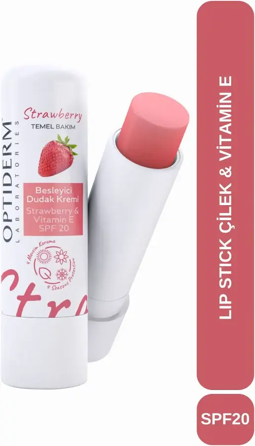 Optiderm Lip Stick Çilek & E Vitamini SPF20+