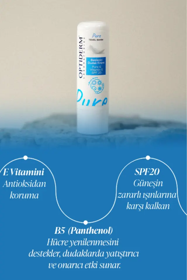 Optiderm Lip Stick Panthenol & E Vitamini SPF20+