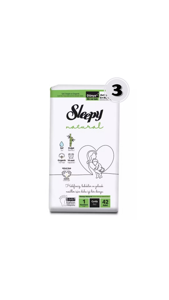 Sleepy Natural 1 Numara Yenidoğan 42'li 3 Paket