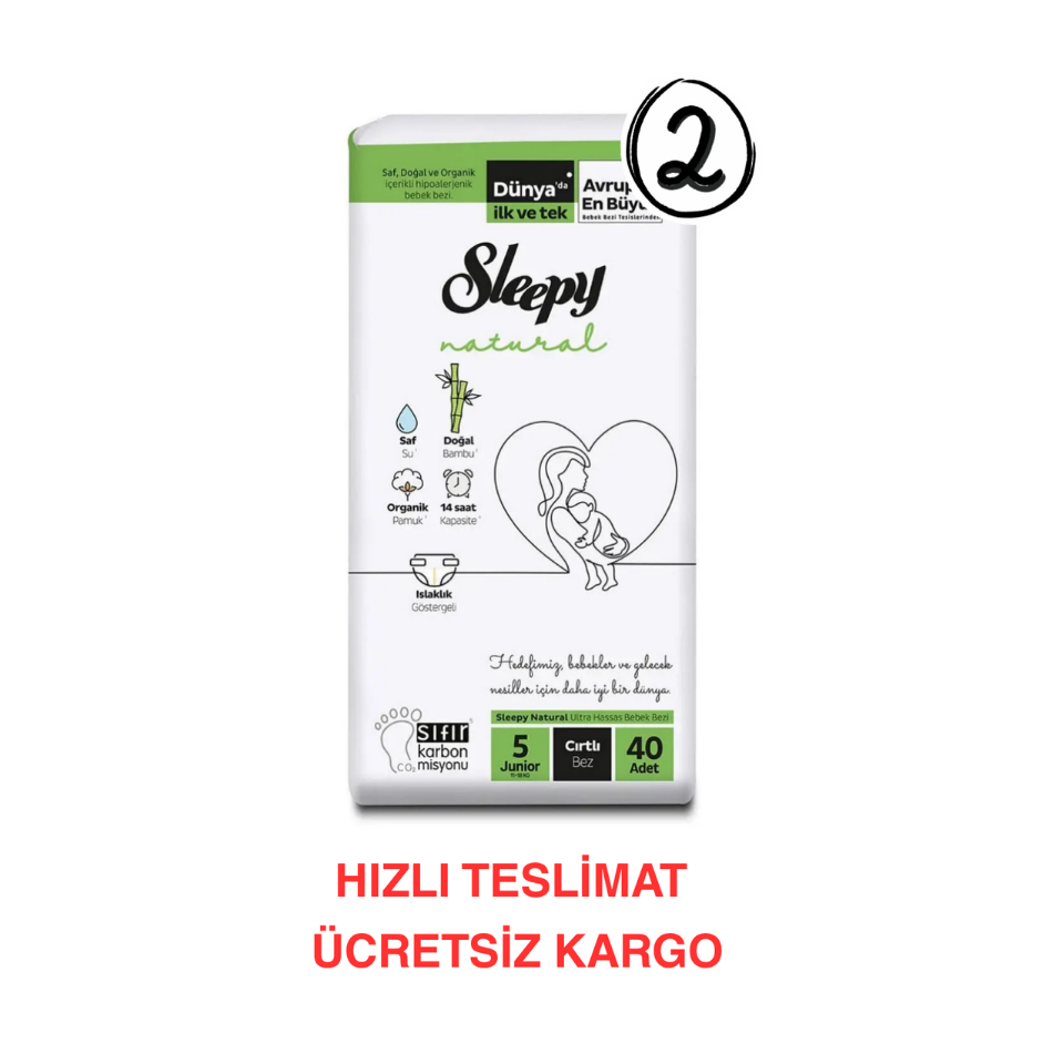 Sleepy Natural Bebek Bezi 5 Numara 20'li 2 Paket