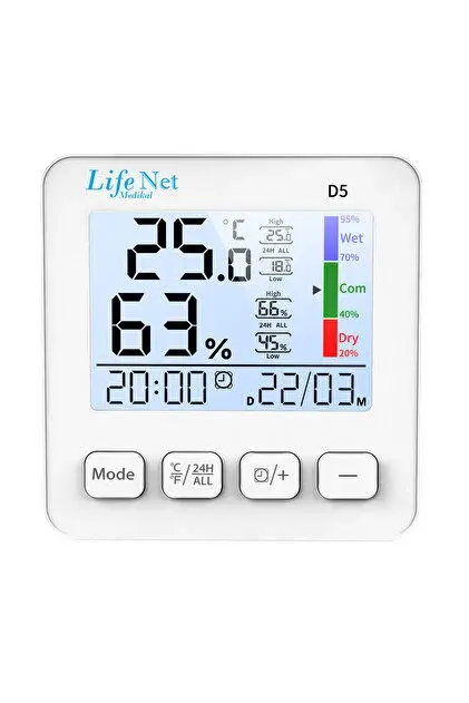 Life Net Medikal D5  Mini İç Mekan Dijital Isı ve Nem Ölçer Dış sıcaklık Termometre
