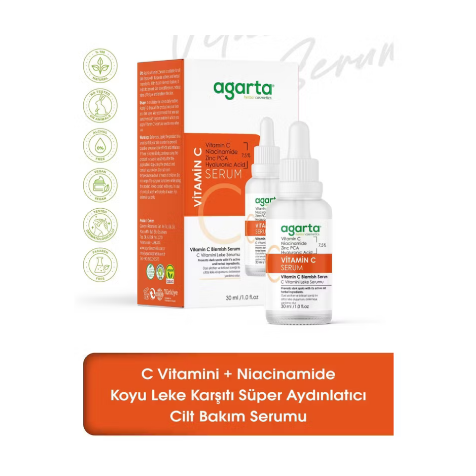 Agarta Aydınlatıcı Ve Ton Eşitleyici C Vitaminli Serum 30 ml