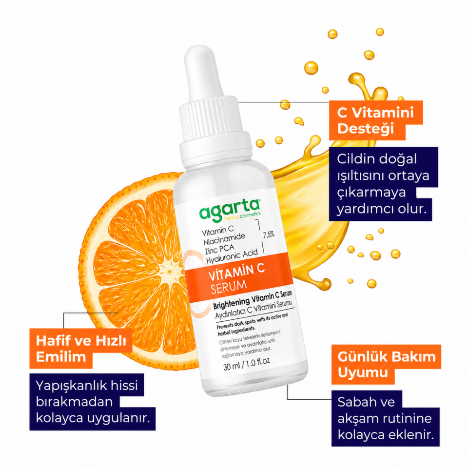 Agarta Aydınlatıcı Ve Ton Eşitleyici C Vitaminli Serum 30 ml