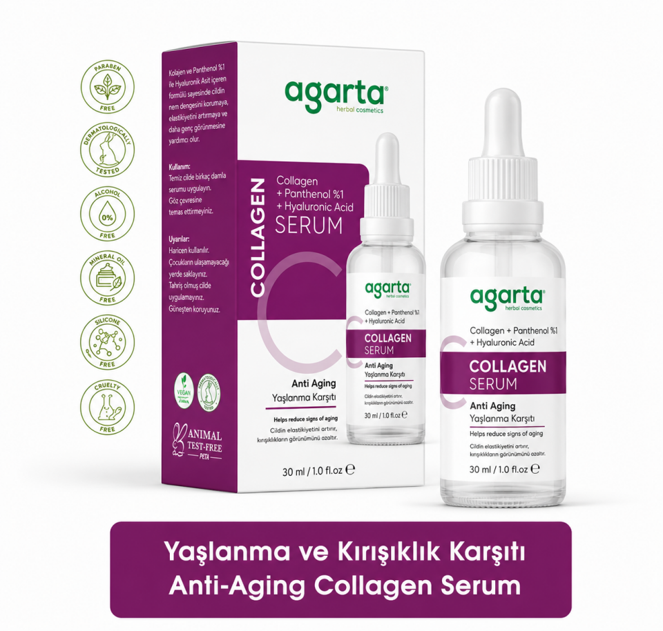 Agarta Yaşlanma ve Kırışıklık Karşıtı Anti-Aging Kolajen Serum