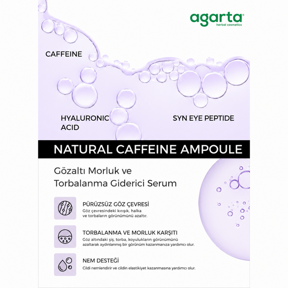Agarta Kafein ve Peptit Kompleks Göz Altı Serum 50 ML