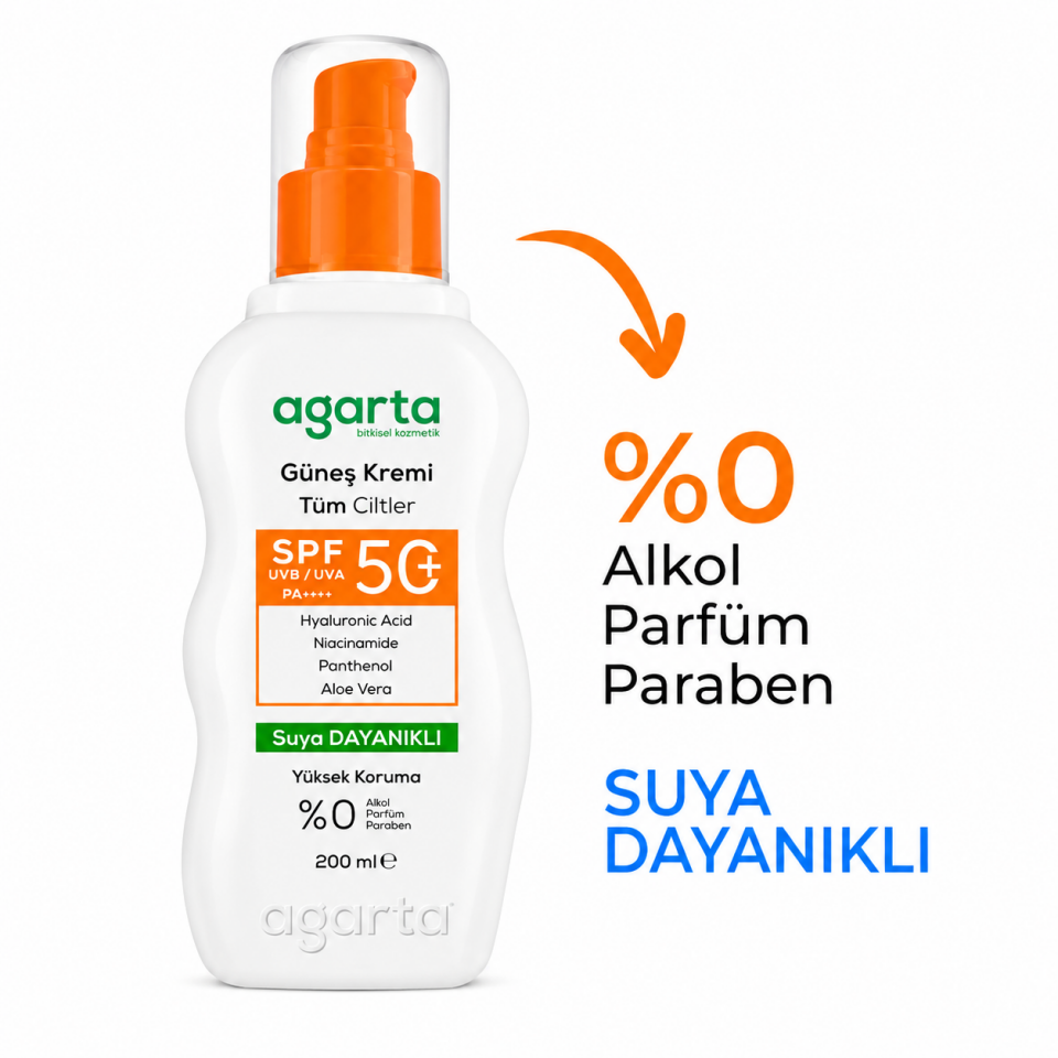 Agarta SPF 50+ Yüz ve Vücut Yetişkin Güneş Koruyucu 200 ml