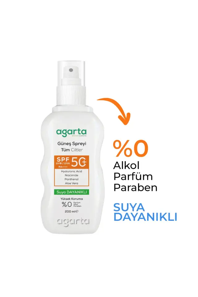 SPF 50+ Yüz ve Vücut Güneş Koruyucu Sprey 200 ml
